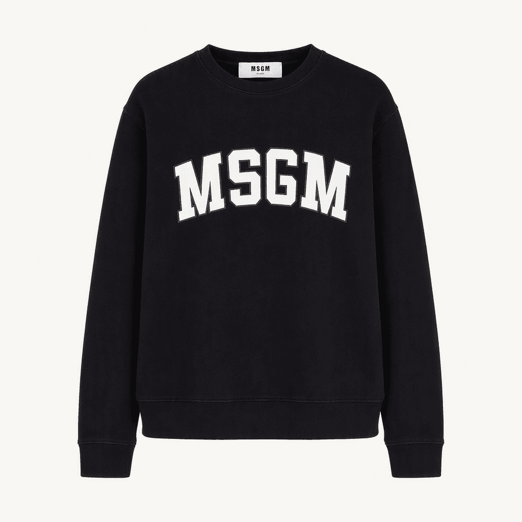 MSGM 로고 그래픽 맨투맨 티셔츠 블랙