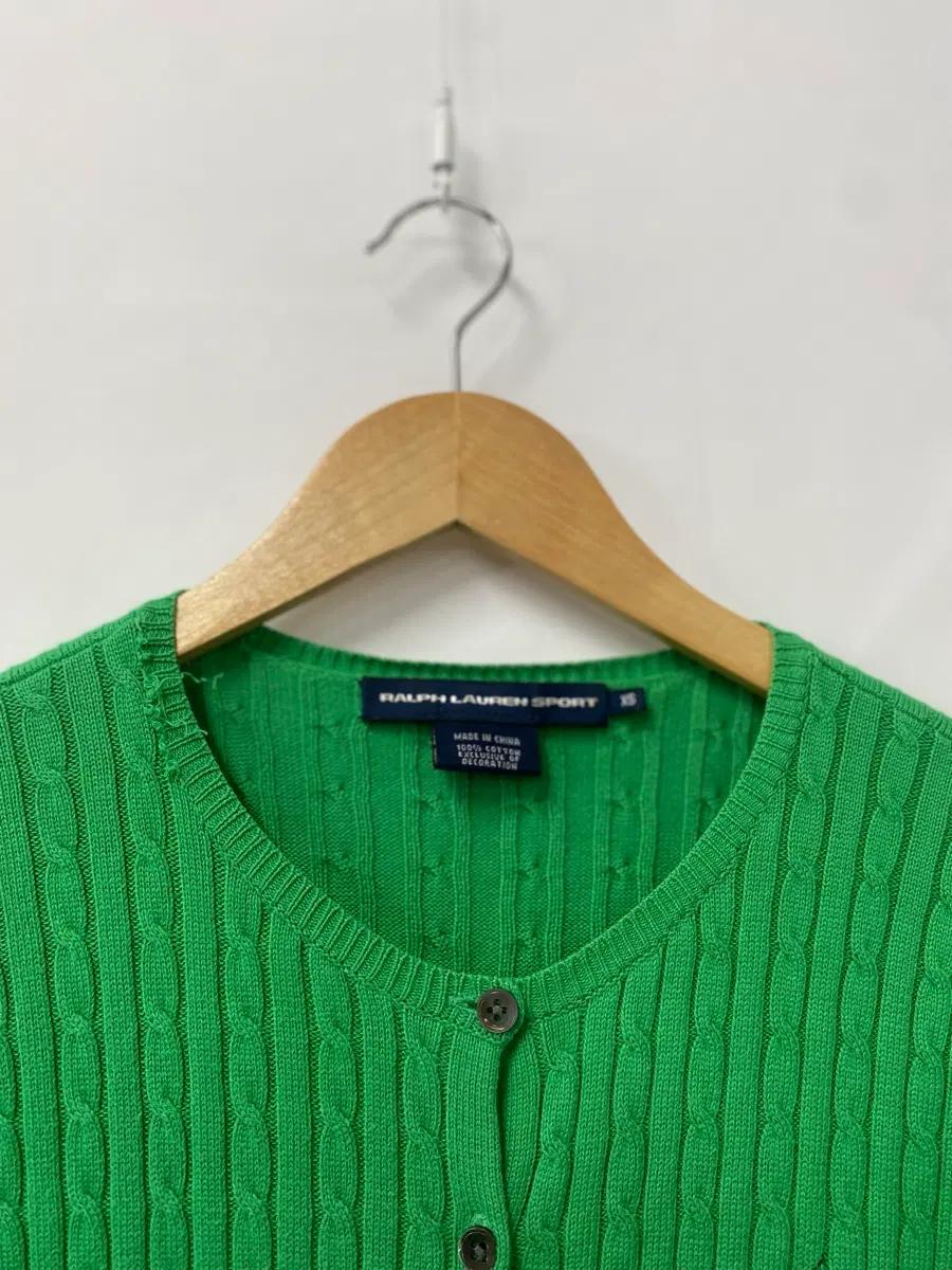폴로 랄프 로렌 케이블 그린 가디건 XS 5