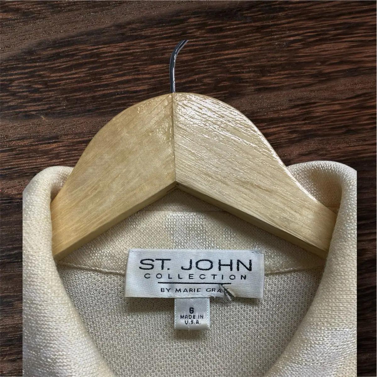 세인트존 St. John 아이보리색 레이스 엔틱 가디건 S 6