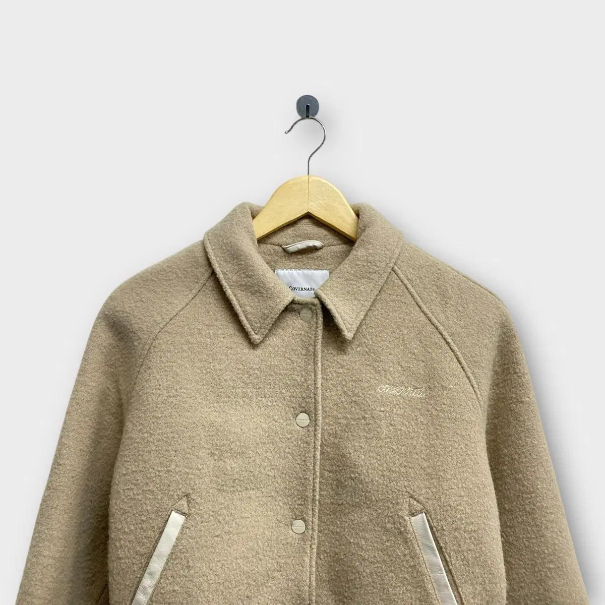 커버낫 우먼 바시티 울자켓 Beige S 5