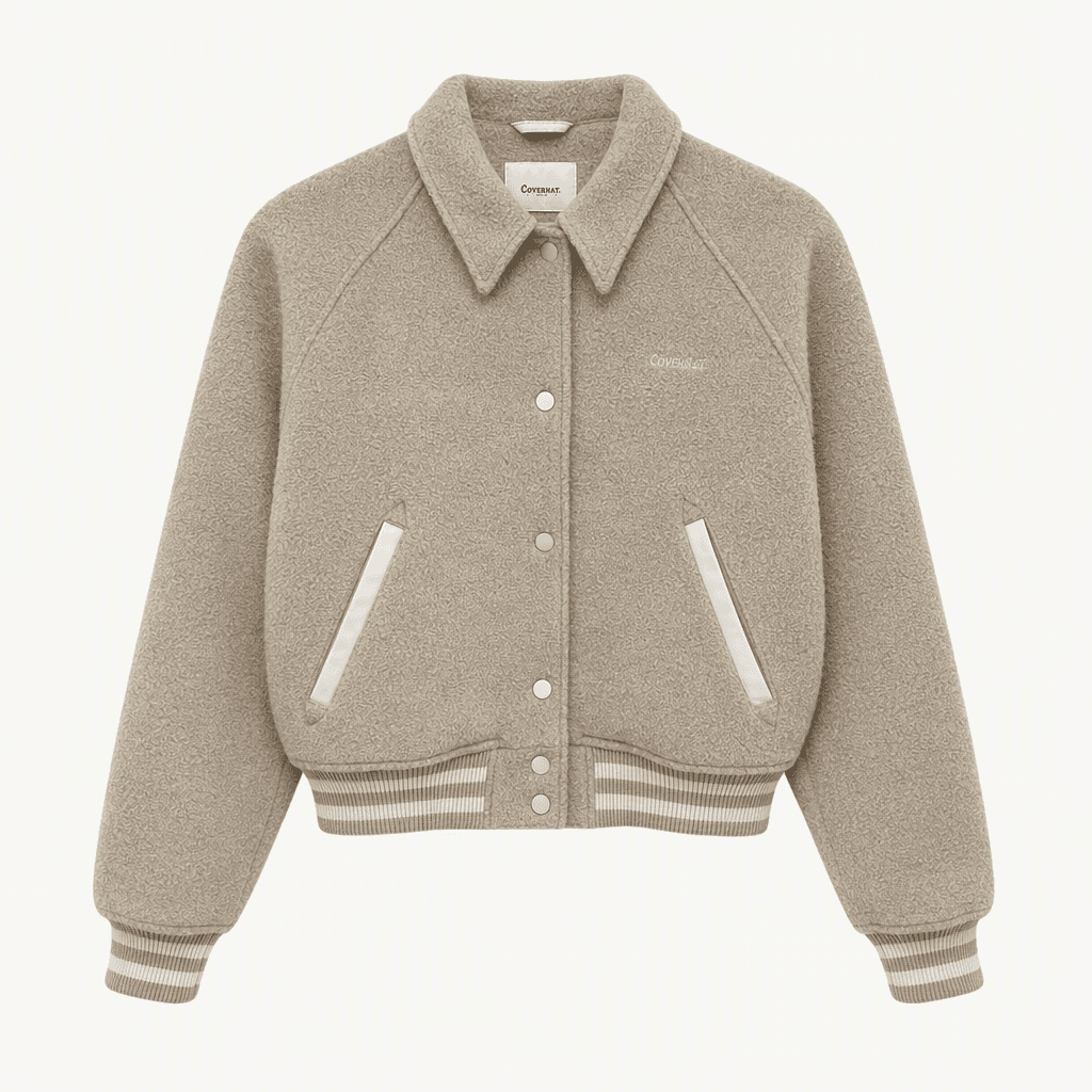 커버낫 우먼 바시티 울자켓 Beige S