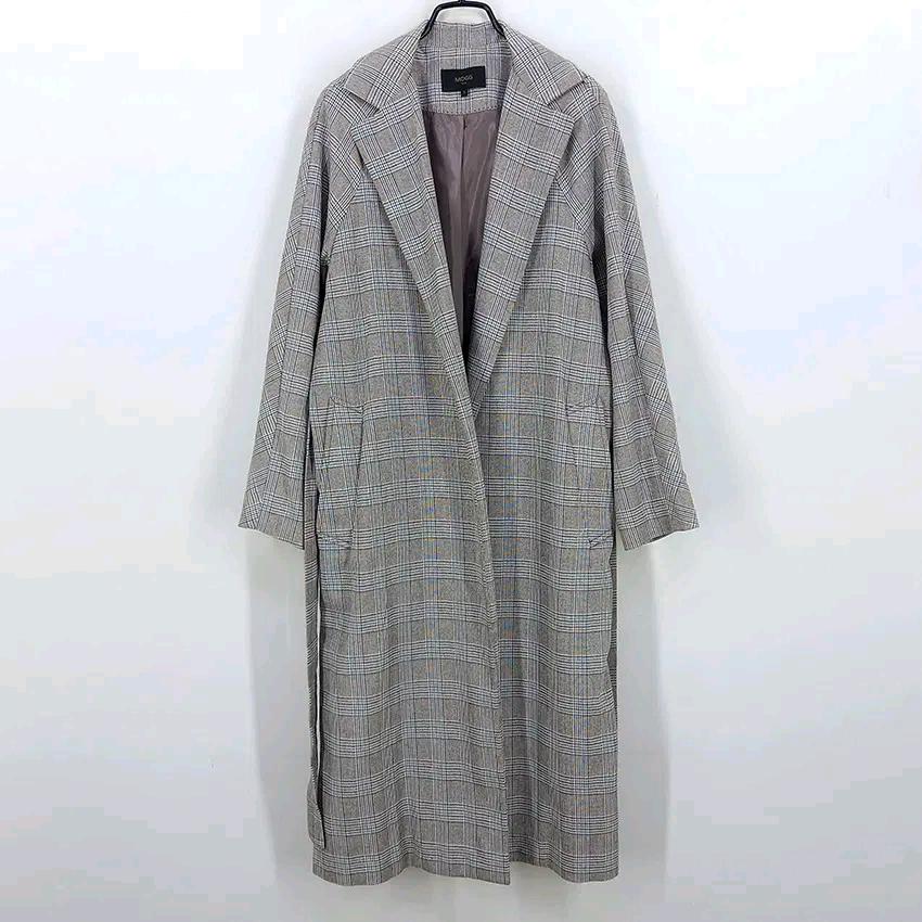 모그 여성 춘추 허리끈 오픈형 루즈핏 코트 그레이85 (HU43996) 2