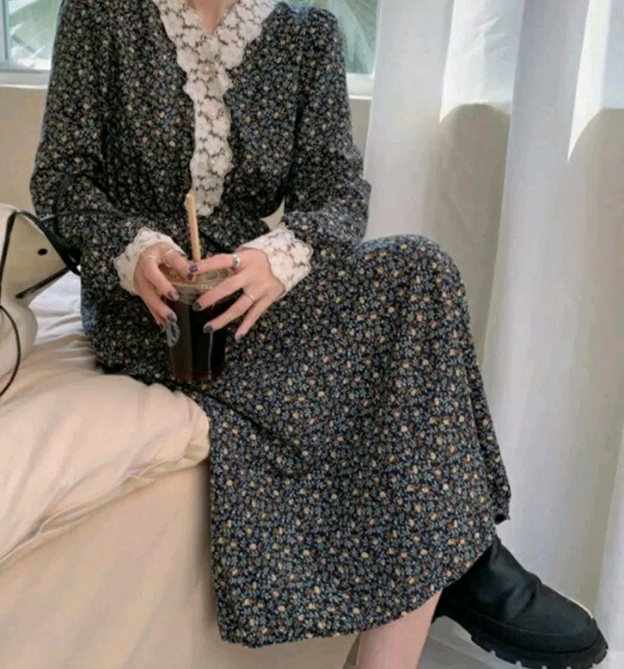 L150 뜨개장식플라워롱원피스 3