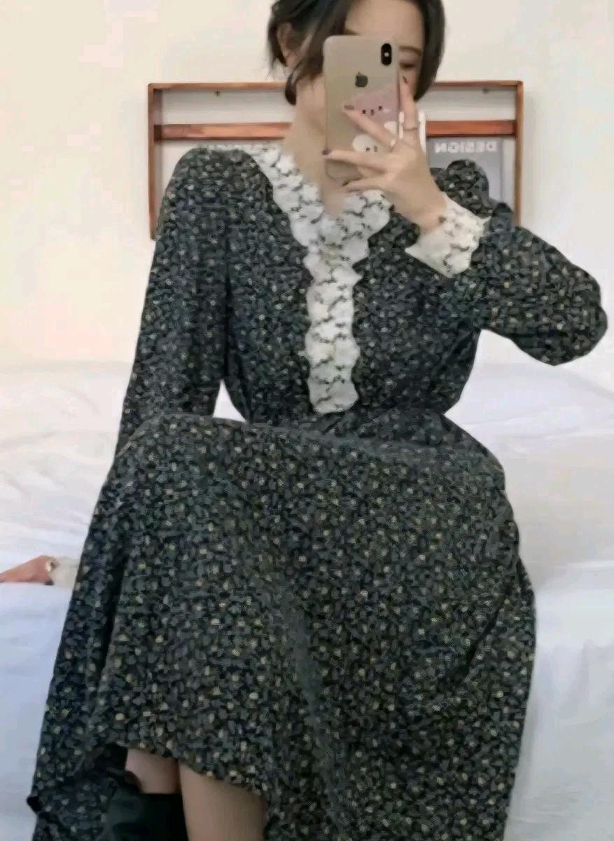 L150 뜨개장식플라워롱원피스 2