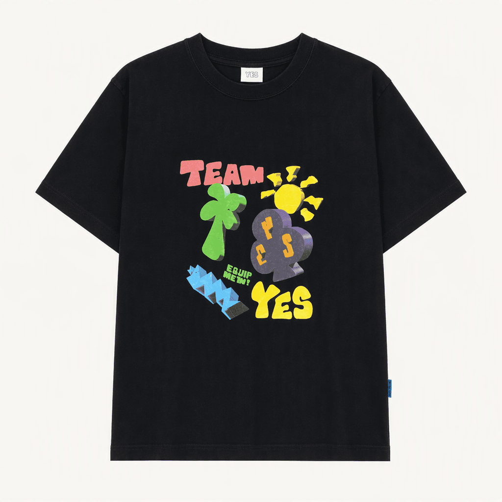 예스아이씨 Y.E.S 팀 티셔츠 블랙 S333