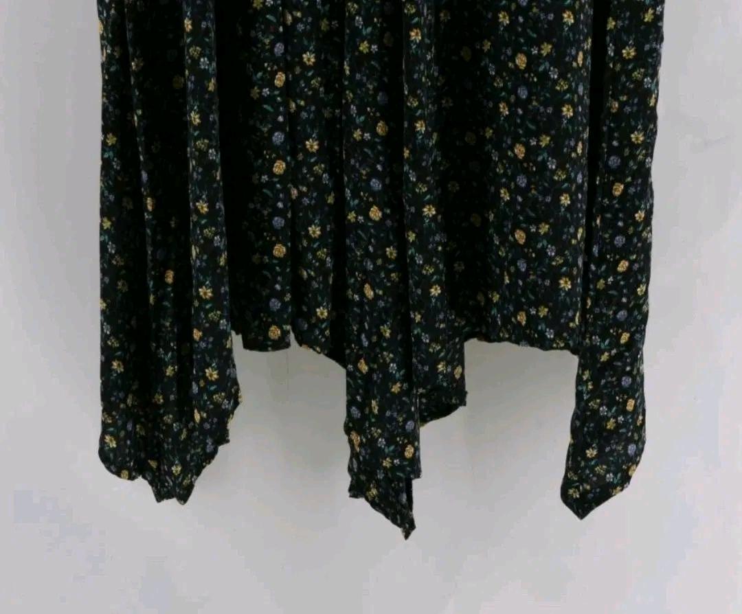 LS161 검정색 꽃무늬 롱 스커트 4
