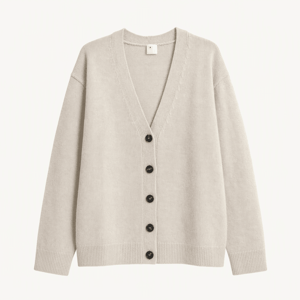 H&M 울 블렌드 브이넥 가디건 오프화이트