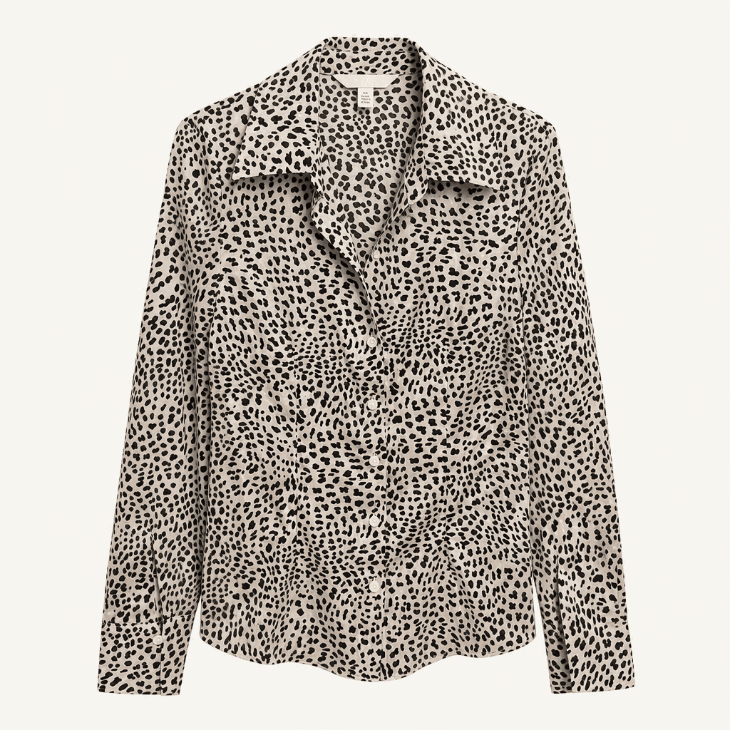 H&M 레오파드 긴팔 셔츠