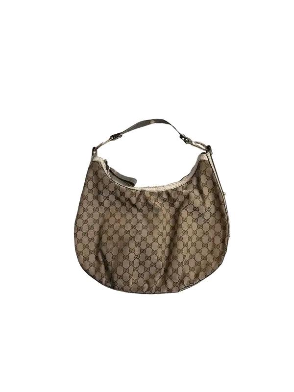 GUCCI GG Canvas Twins Large Hobo Beige Ivory 9