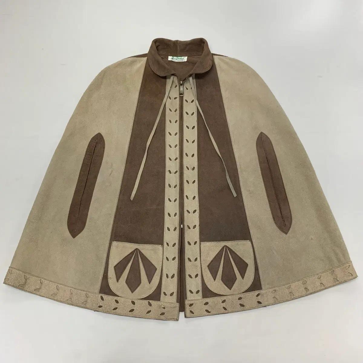 빈티지 70s 멕시코 스웨이드 케이프 판초 2