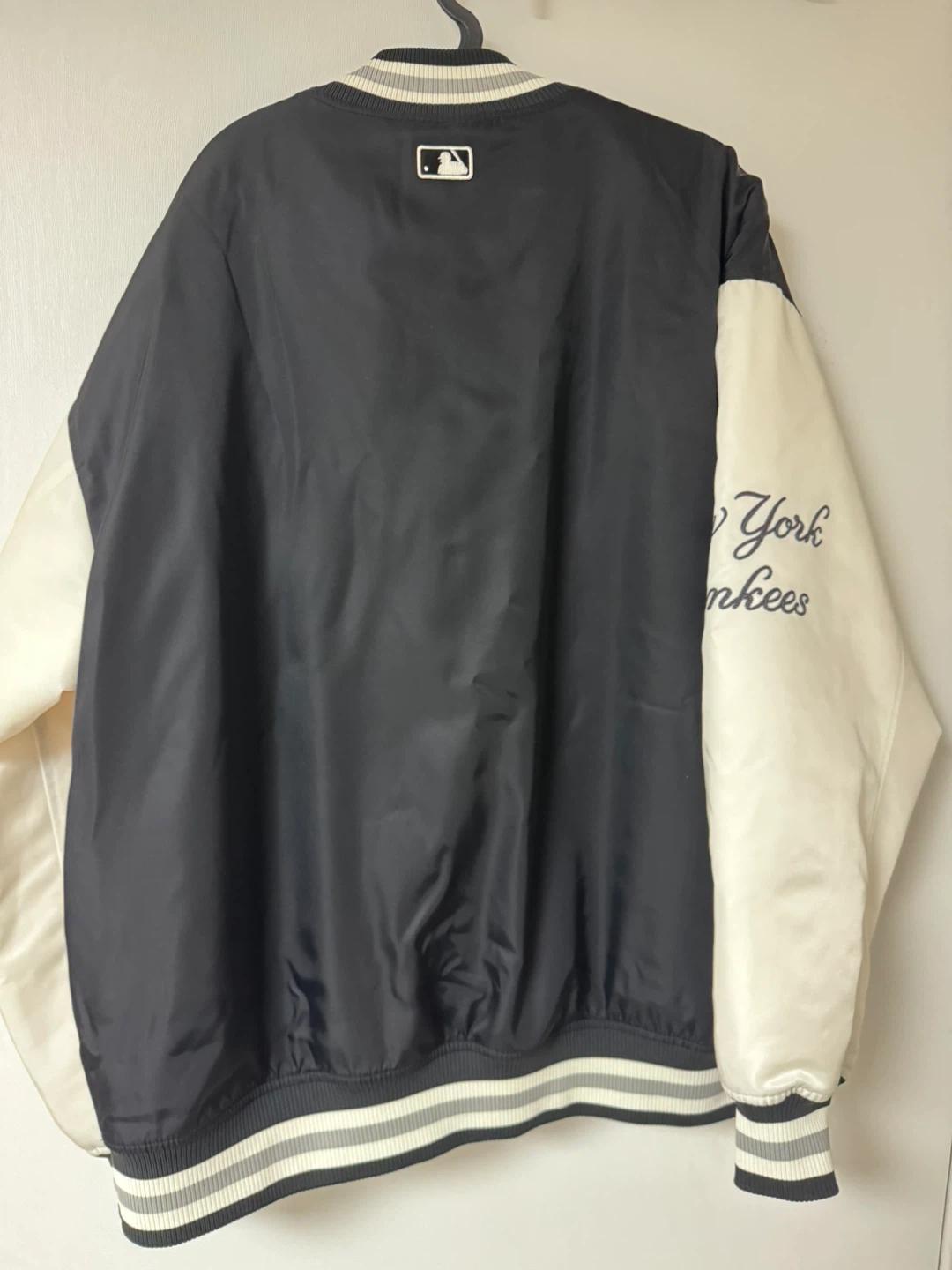MLB[카리나 착용]시그니처 나일론 바시티자켓 NY (Black) XL 새상품 4