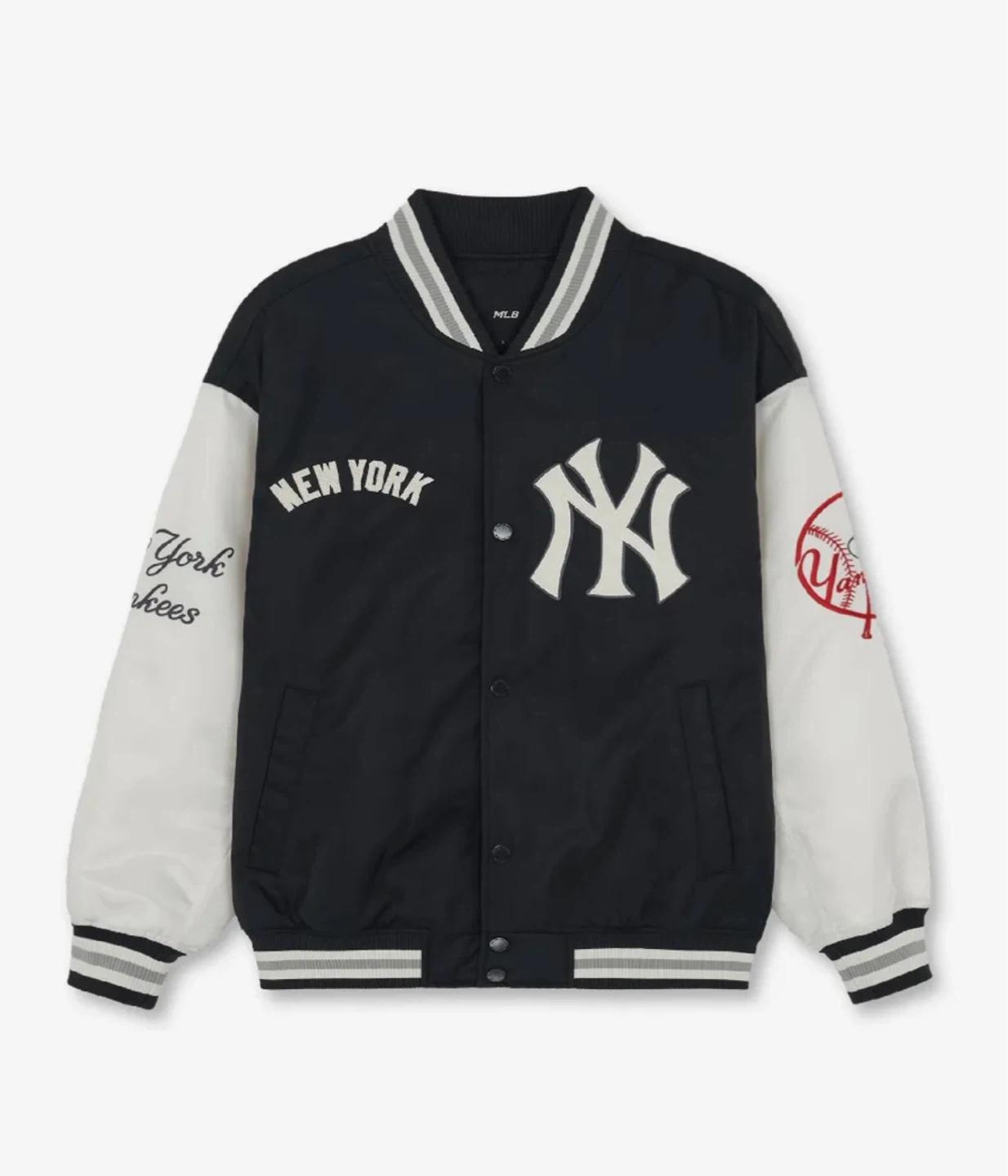 MLB[카리나 착용]시그니처 나일론 바시티자켓 NY (Black) XL 새상품 5
