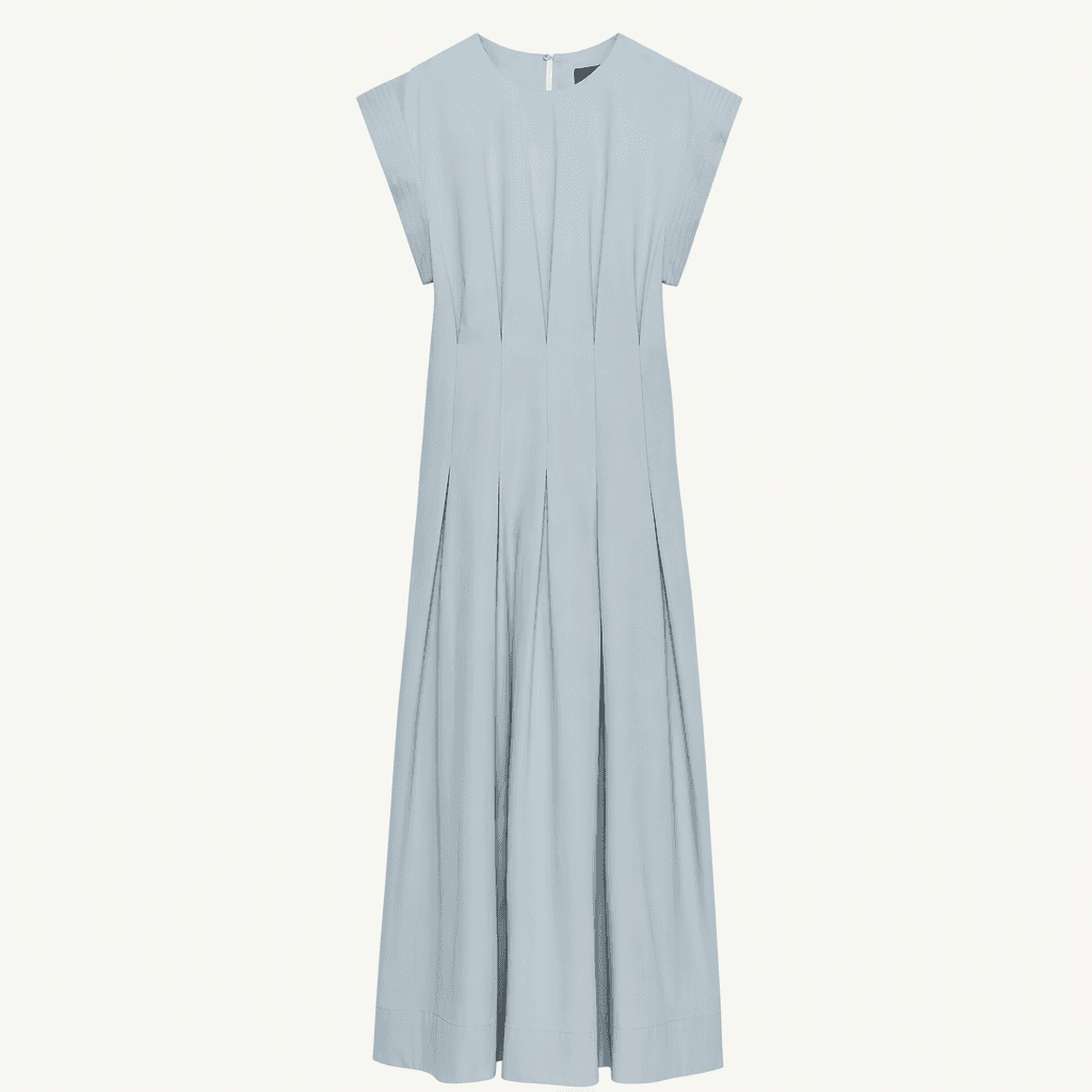자라 ZARA ZW 컬렉션 포플린 플리츠 원피스 스카이 블루