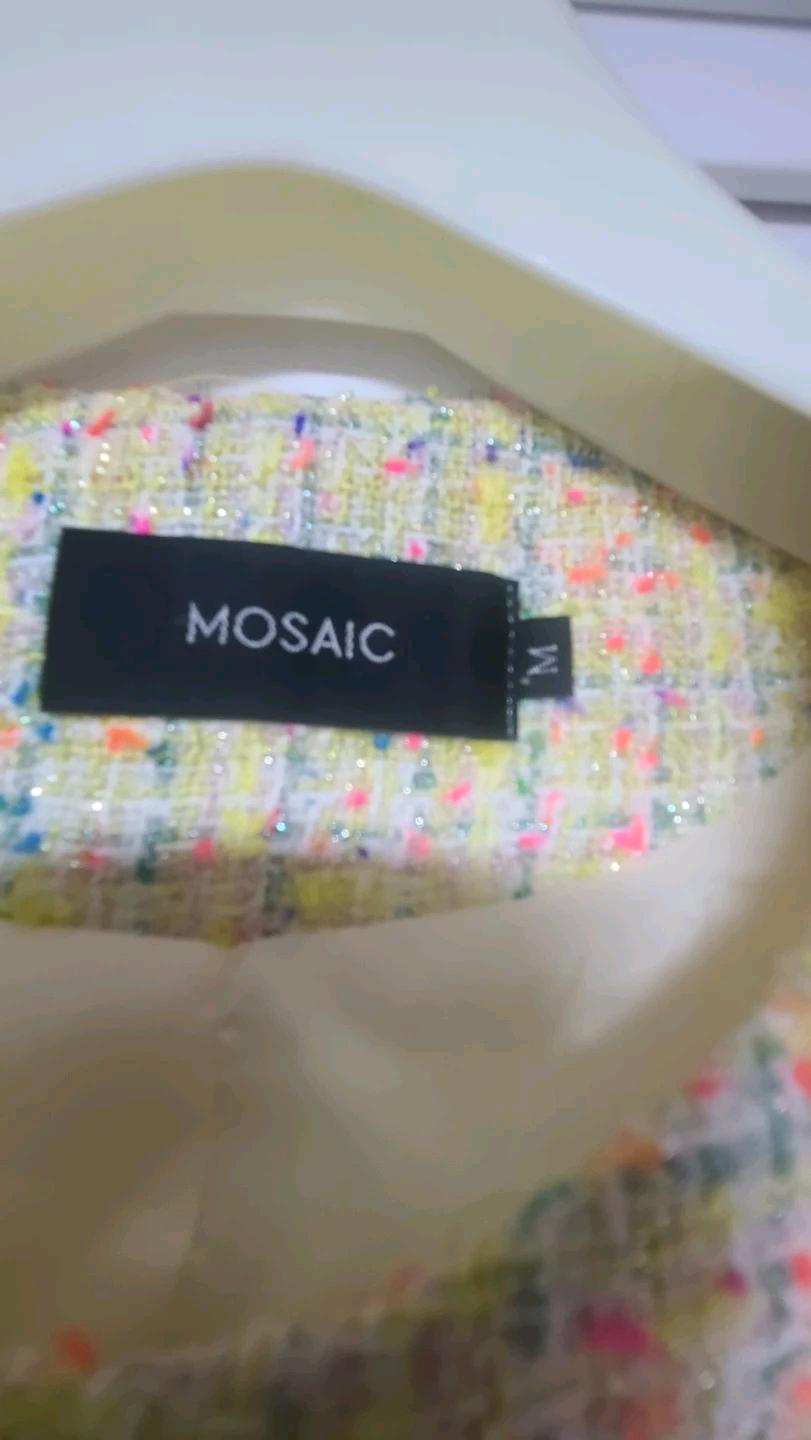 Mosaic 옐로우 트위드 자켓  M 10