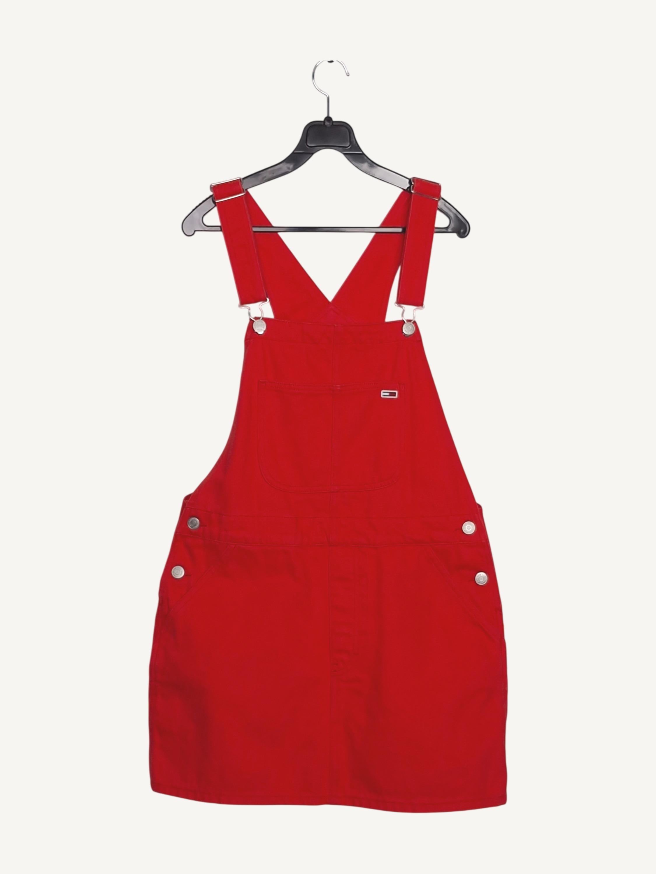 타미 진스 TOMMY JEANS 빨강 멜빵 원피스 M [A939] 3