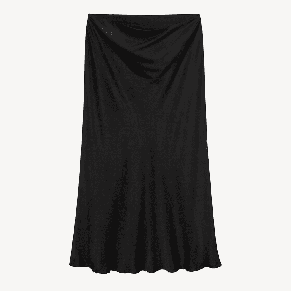 H&M 에이치엔엠 새틴 미디 스커트 블랙