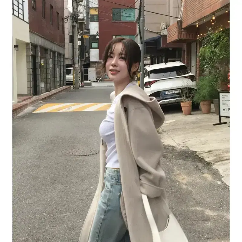 유라고 후디드 울 핸드메이드 코트 (라이트베이지 S) 4