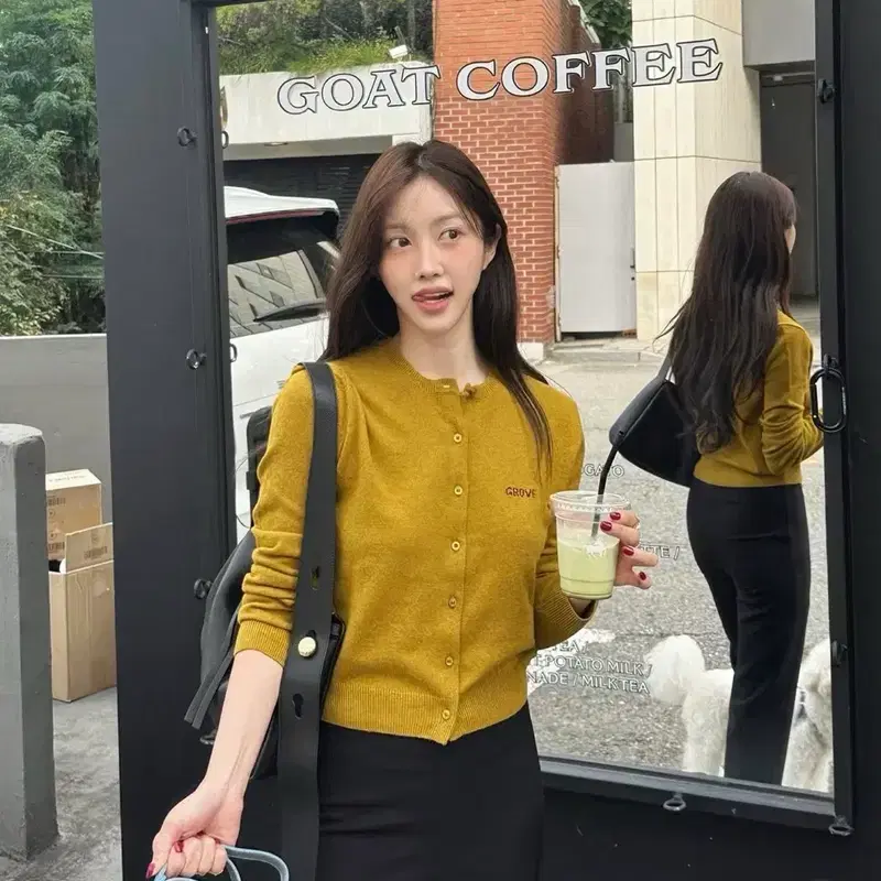 그로브스토어 택달린 새상품 엘레나 가디건 여성가디건 여성가을가디건 올리브니트 올리브가디건 4