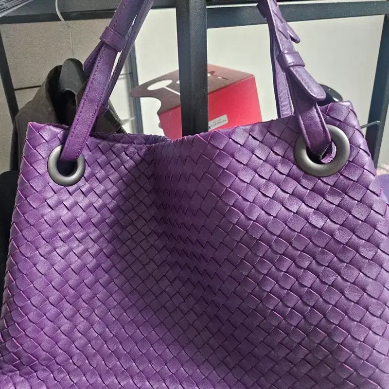 보테가 베네타 인트레치아토 토트백 퍼플 6