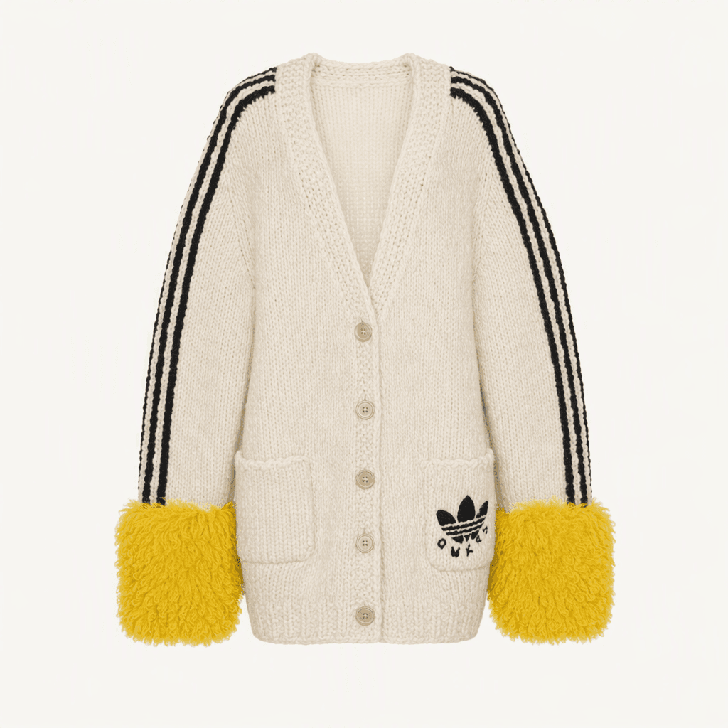[Gucci x Adidas] 아디다스 가죽 울 카디건 아이보리