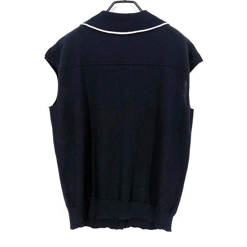 칼라거펠트 여성 춘추 은장 민소매가디건 네이비90 (HU46828) 3