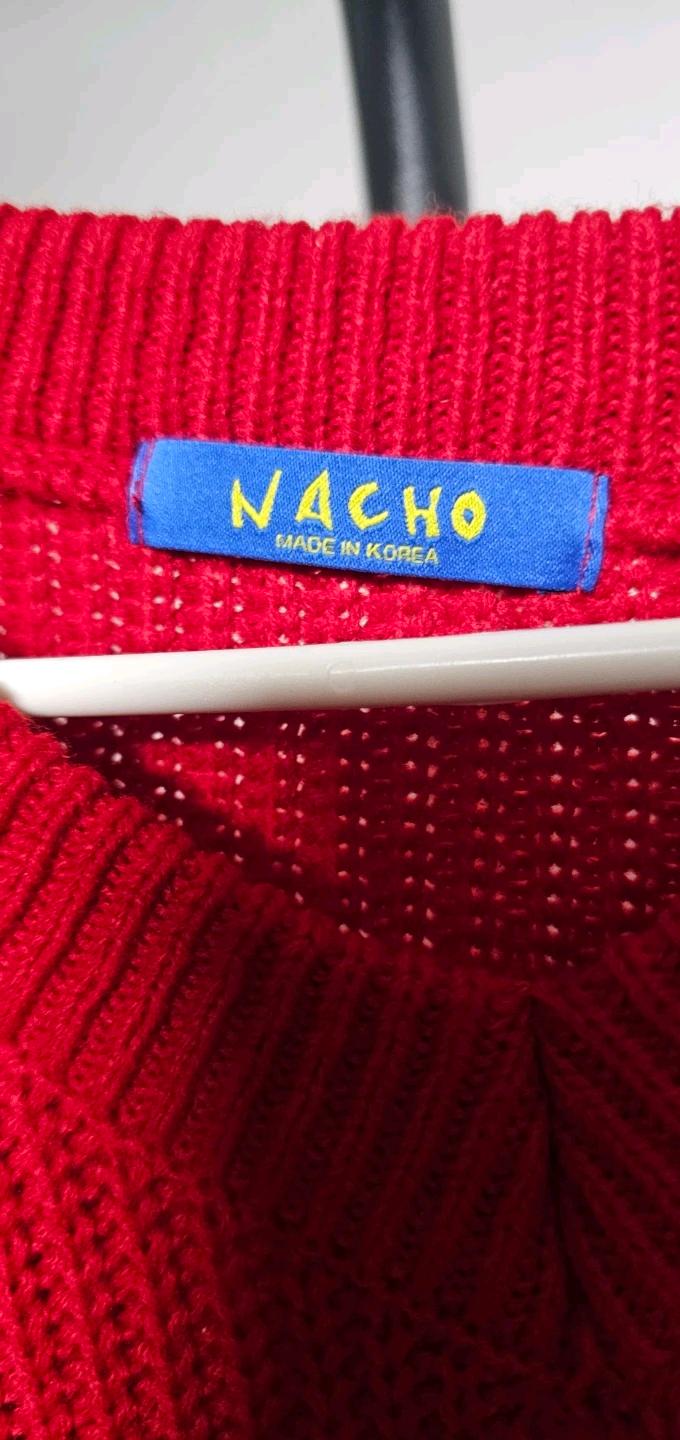 NACHO 레드 브이넥 하찌 니트 FREE  ( 새상품 ) 4