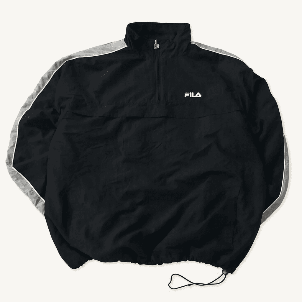 CC089 XL 휠라 올드스쿨 90s 블랙그레이 하프집업 아노락 자켓