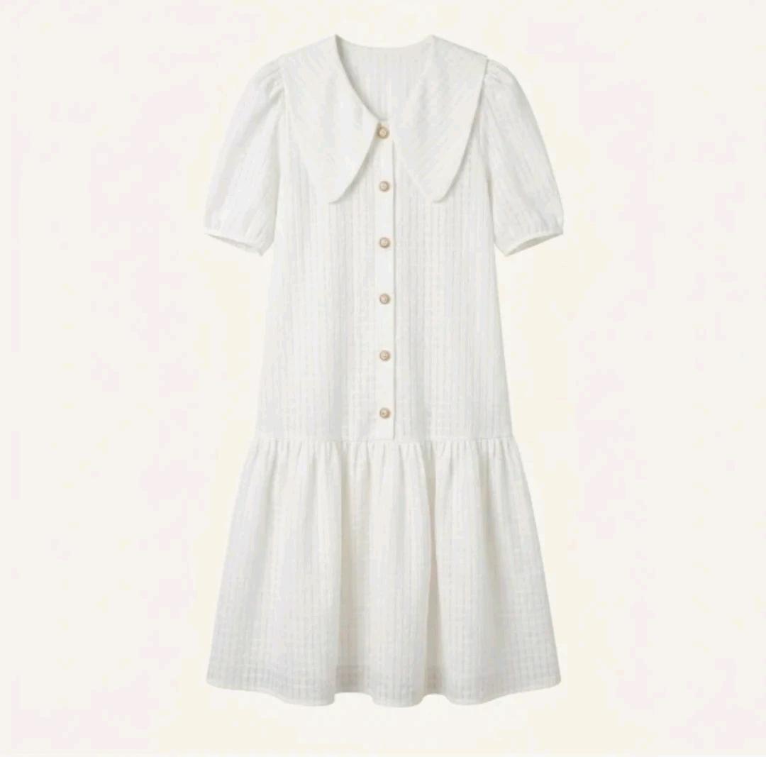 Dress code 화이트 빅카라 롱 원피스 2
