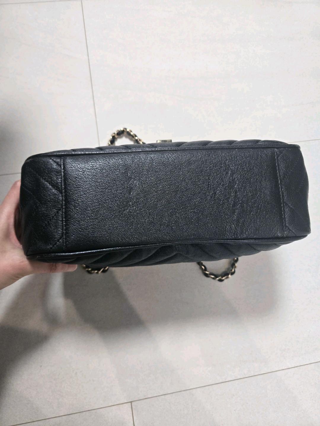 시슬리 블랙 퀼팅 체인 숄더백 3