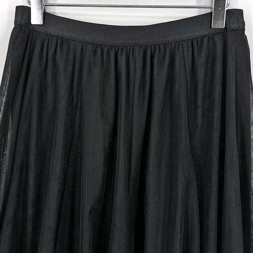 르블랑페이우 여 춘하 망사 밴딩 롱스커트 블랙 (HU46880) 4