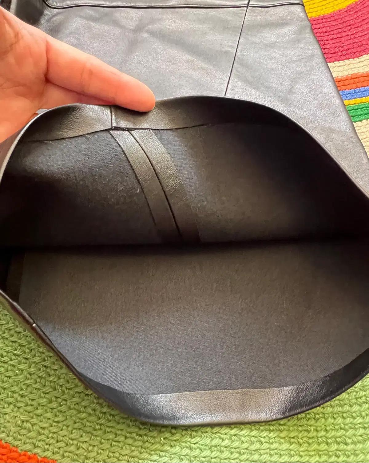 페이퍼문 여성 블랙 페이크레더 와이드팬츠 9부팬츠 5