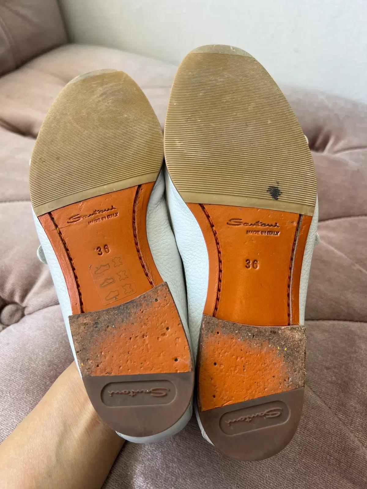 산토니 Santoni 아이보리화이트 페블드레더 프린지버클로퍼 10