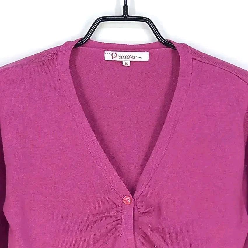 GIAJEANS 여 큐빅장식 크롭 가디건 핑크퍼플85 (HU29986) 4