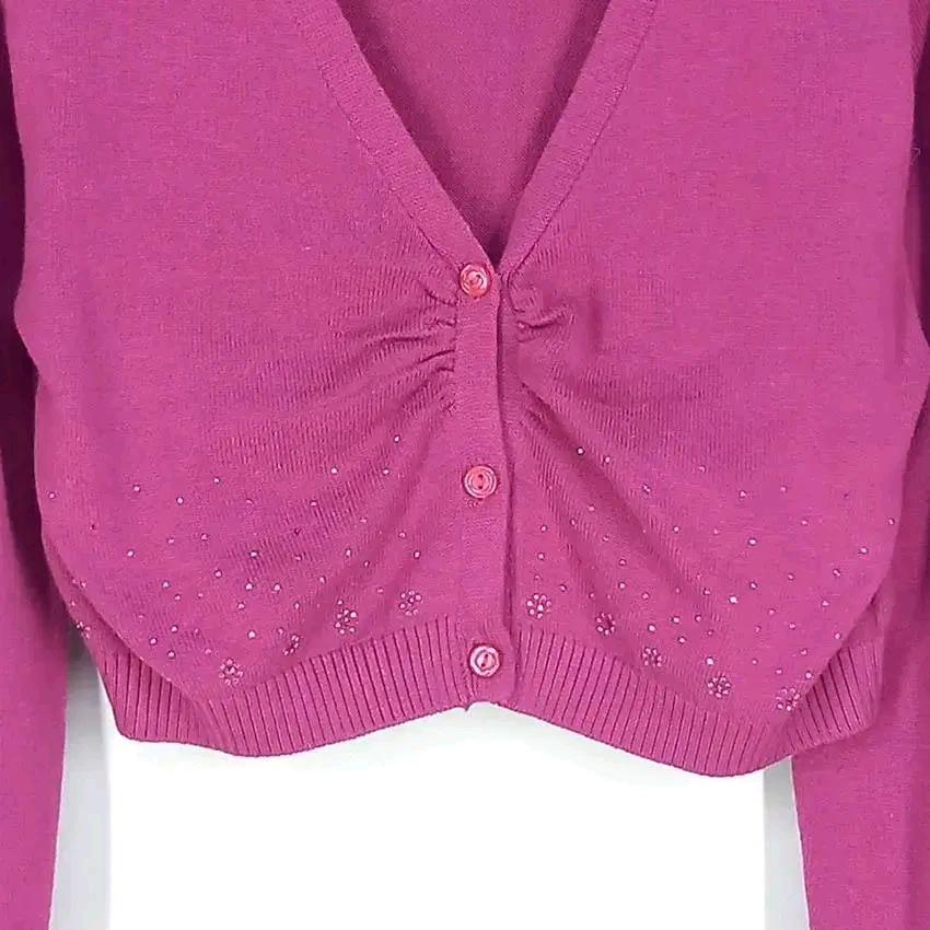GIAJEANS 여 큐빅장식 크롭 가디건 핑크퍼플85 (HU29986) 5