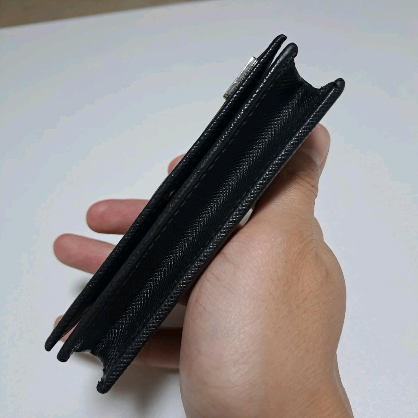 [100%/정품] 프라다 사피아노 삼각로고 카드지갑 블랙, 프라다지갑,프라다카드지갑 9