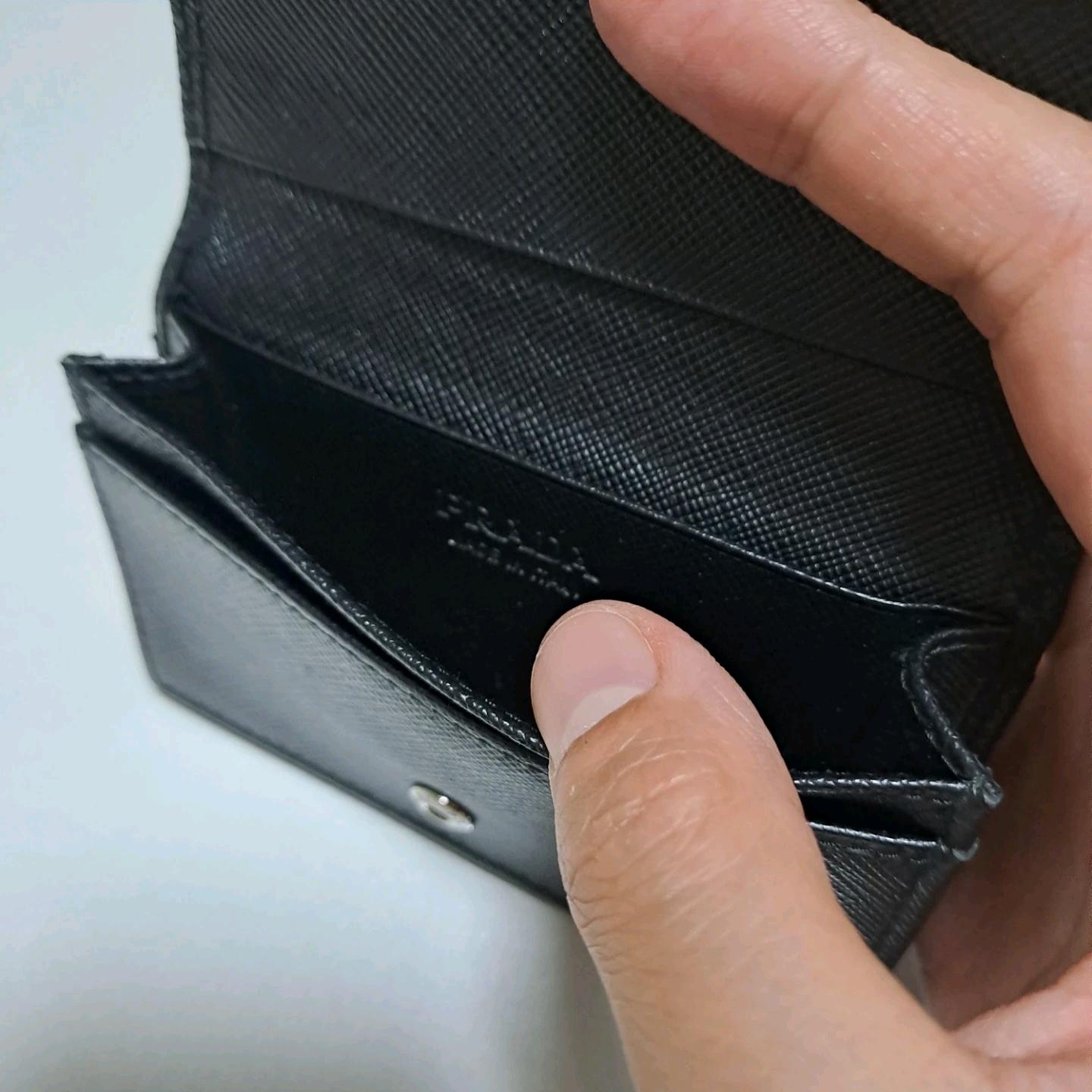 [100%/정품] 프라다 사피아노 삼각로고 카드지갑 블랙, 프라다지갑,프라다카드지갑 7