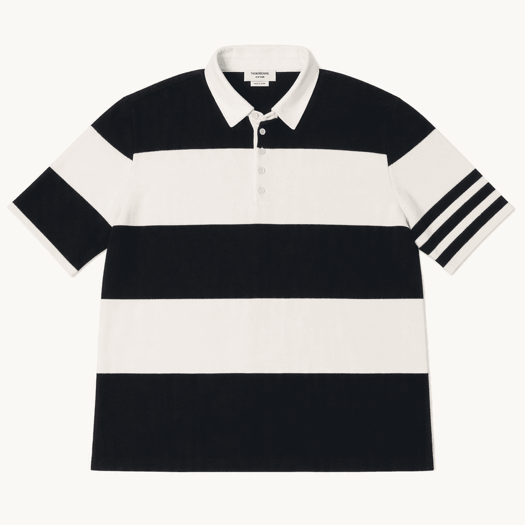 톰 브라운(Thom Browne) 럭비 스트라이프 폴로 셔츠