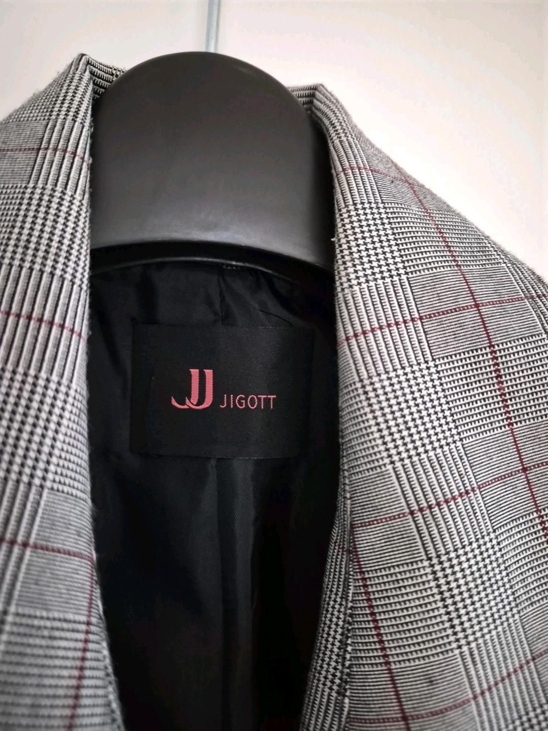 JJ 지고트] 글렌체크 벨티드 하프 트렌치코트 11