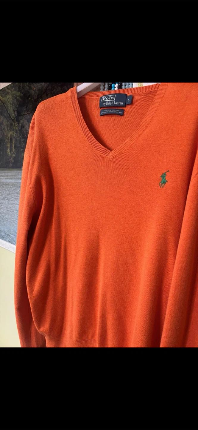 [정품 POLO] 폴로 랄프로렌 오렌지 브이넥 니트 L 3
