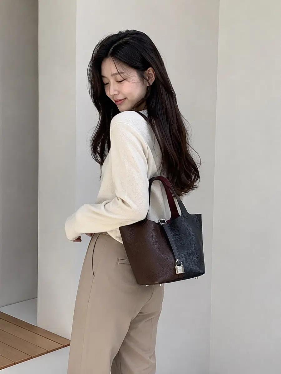 에르메스 피코탄 락 18 클레망스 투톤 토트백 블루뉘+루즈셀리에 12