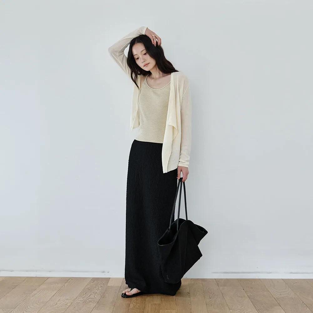 모센틱 가디건 Asymmetric drape cardigan_Natural 2