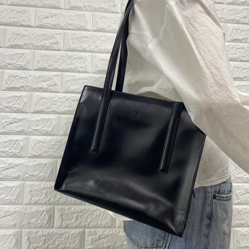 PRADA / 빈티지 프라다 블랙 페이던트 스몰 숄더백 4
