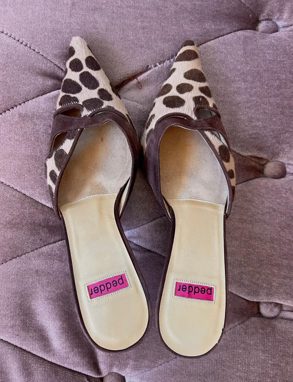 페더 pedder 리얼카프헤어 뮬 하이힐 블로퍼 36 5