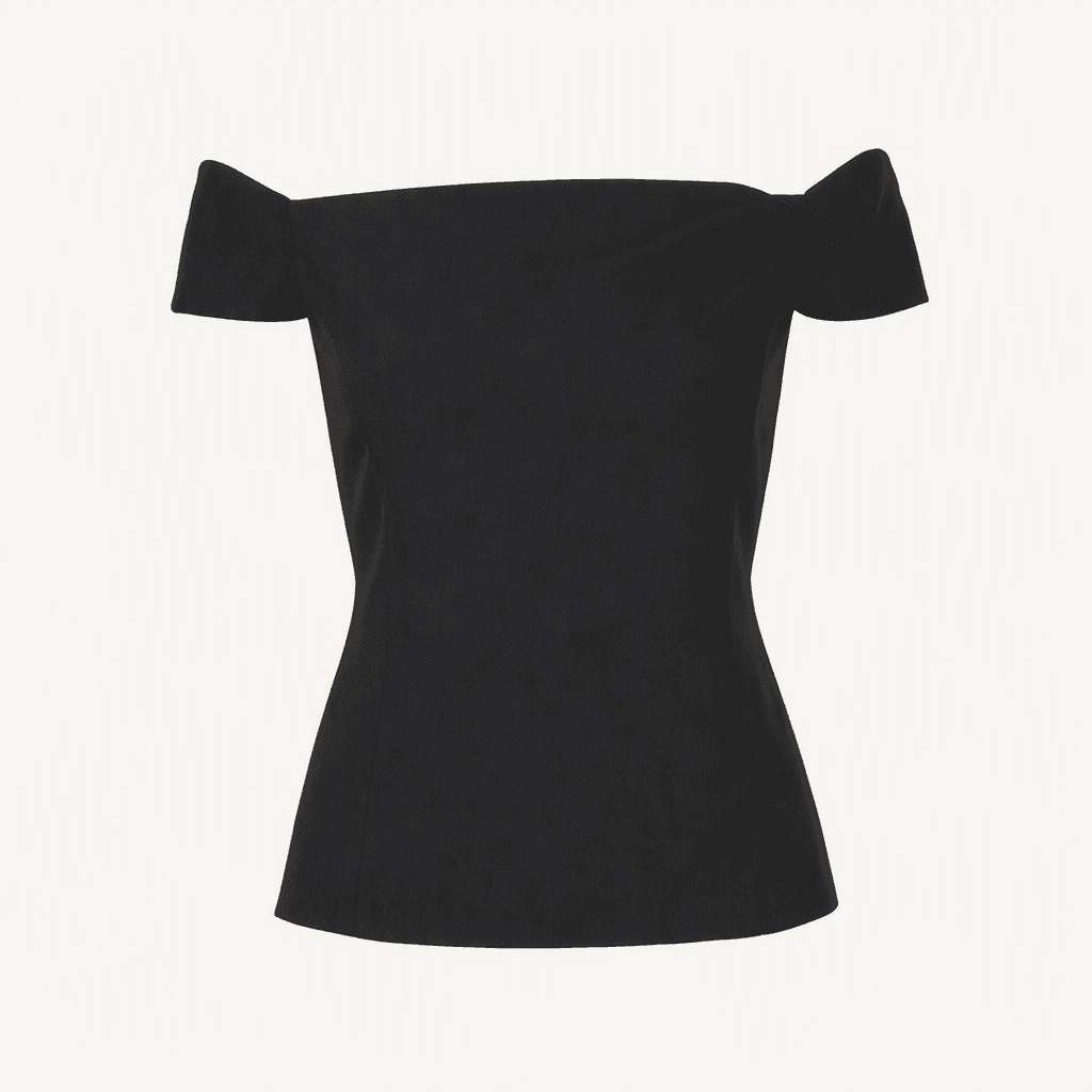 시눈) Off-Shoulder Pintuck Blouse (Black)
