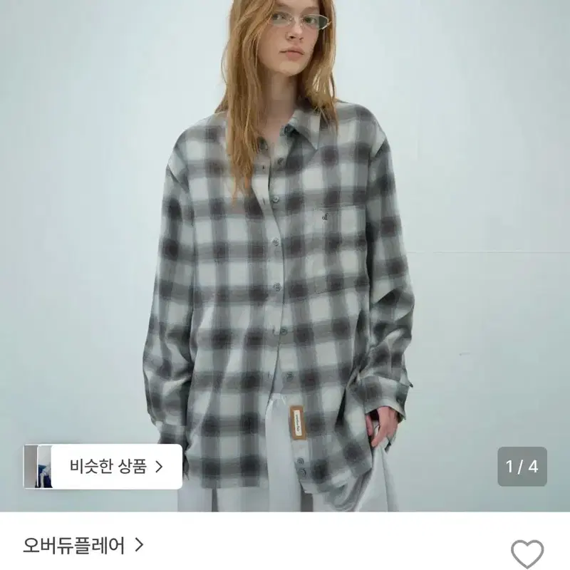새상품)오버듀플레어 체크 셔츠 3