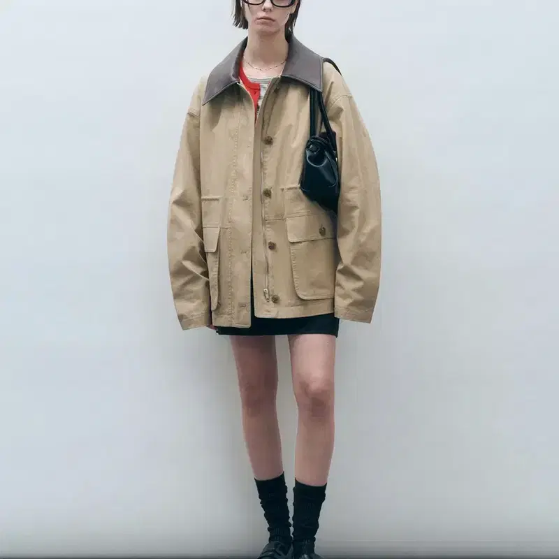 (새상품) 몽돌 mongdol 코튼 워크 하프 자켓 베이지 2
