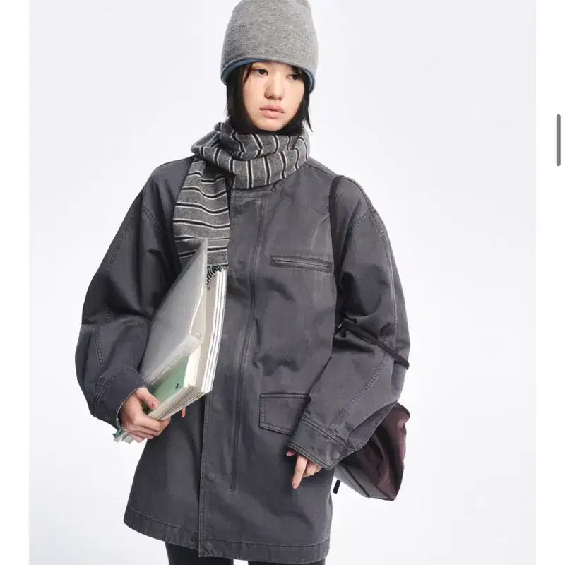로우클래식 WASHED COTTON UTILITY JACKET_CHARCOAL 3