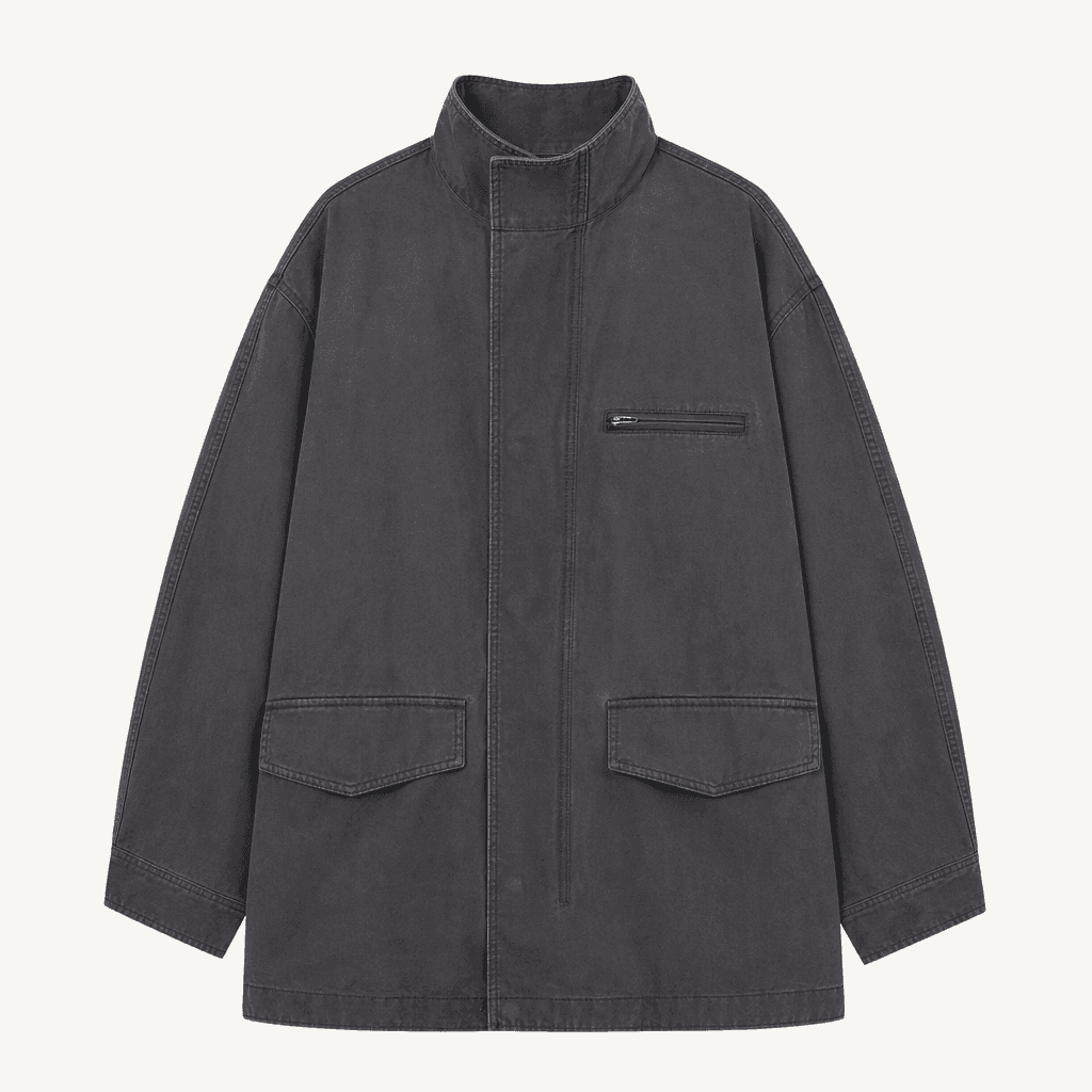 로우클래식 WASHED COTTON UTILITY JACKET_CHARCOAL