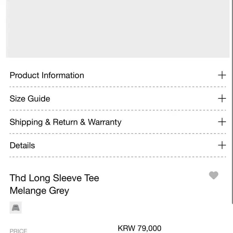 (새상품) 로우클래식 Thd Long Sleeve Tee Melange Grey M 6