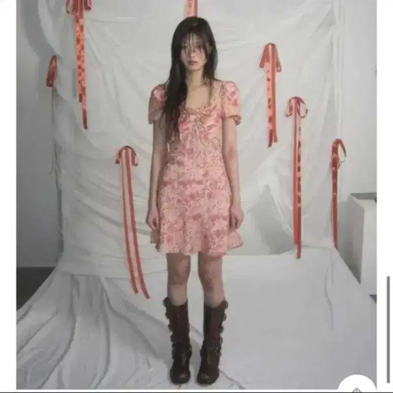루루서울 마가렛 퍼프 미니 드레스 원피스 핑크 m 2